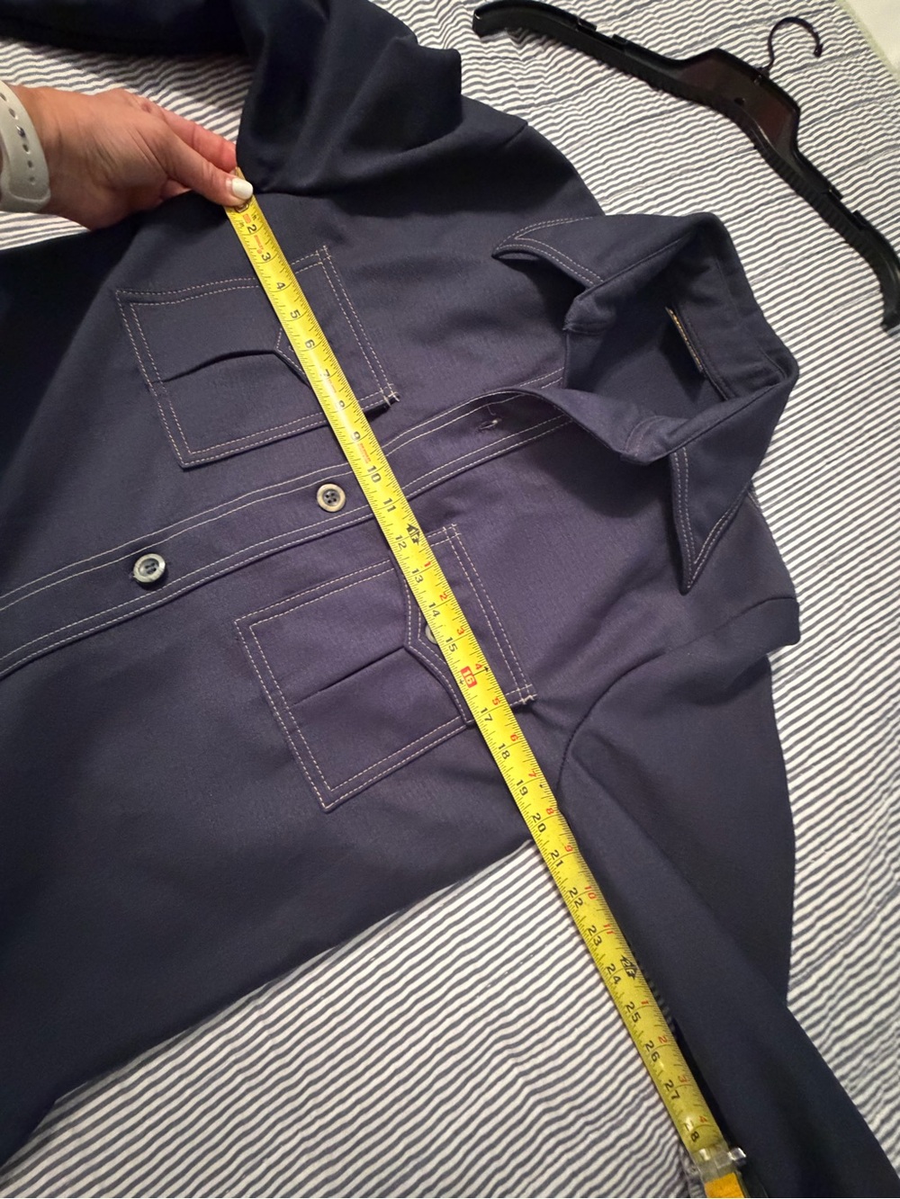 Mens M Vintage Blue 2Pc Suit Western Stitched Jacket Bottom Pants Retro See Pics - Picture 6 of 16